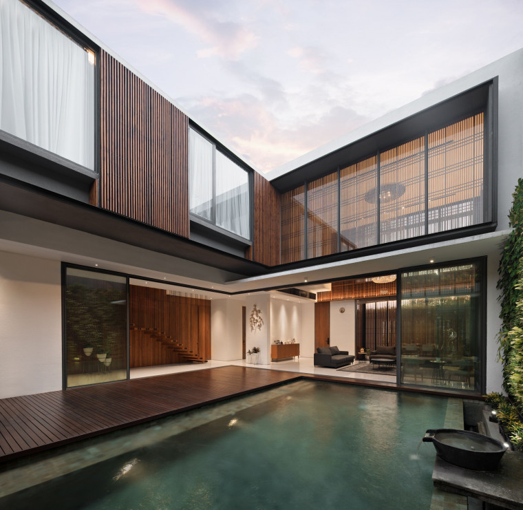 eben Incorporates Double Courtyards into a House for Tranquil Living in Jakarta