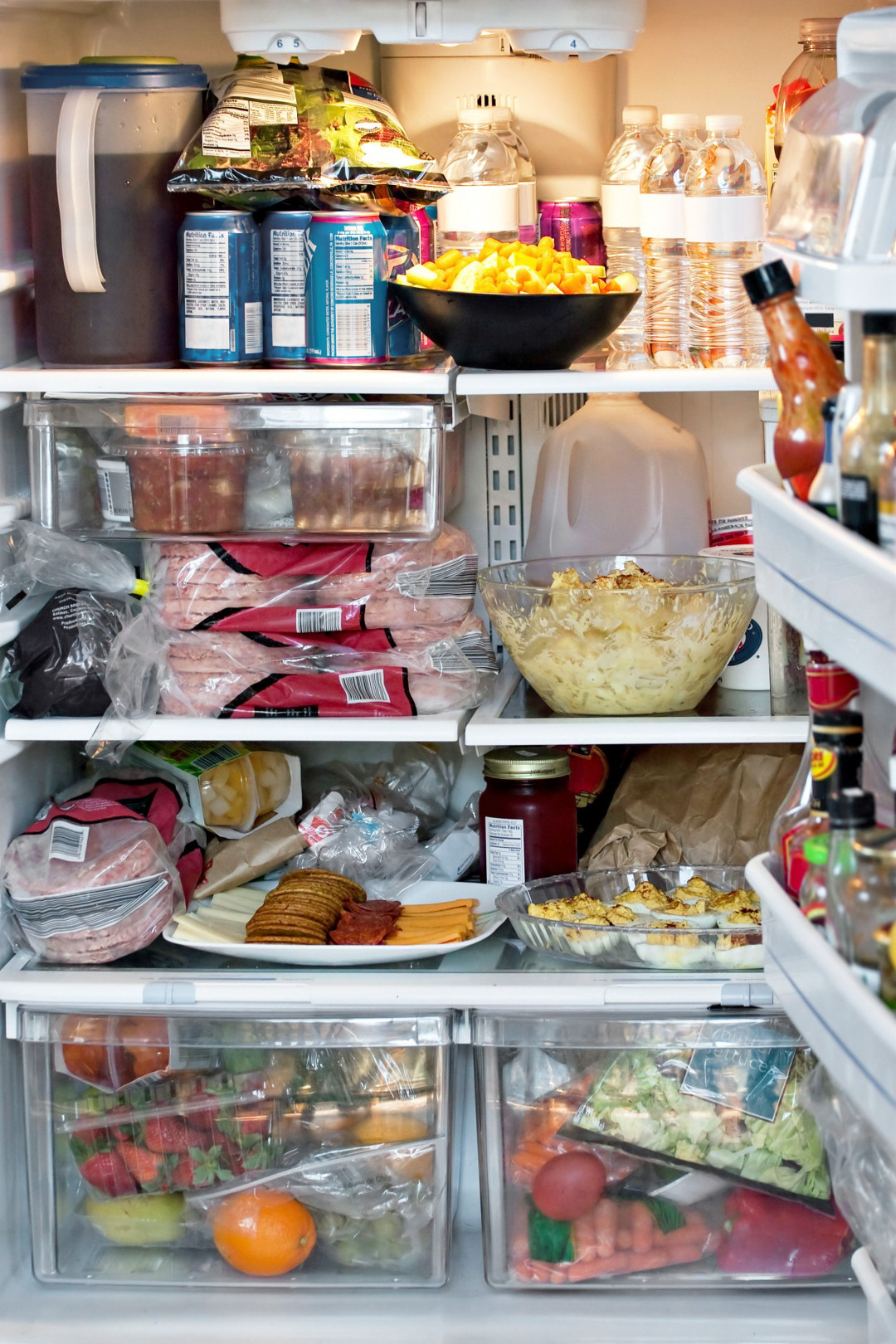 fridge filled with food