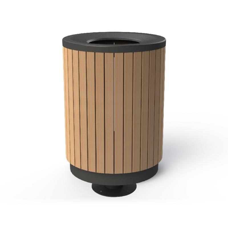 London Bin Covered Top - Mixed Blonde (Stainless Steel) from Astra Street Furniture