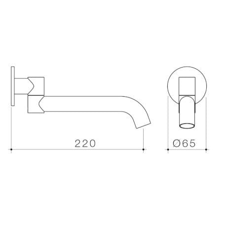 Liano II 220mm Bath Swivel Outlet (Round Cover Plate) - 96376C / 96376B / 96376GM / 96376BN / 96376BB from Caroma