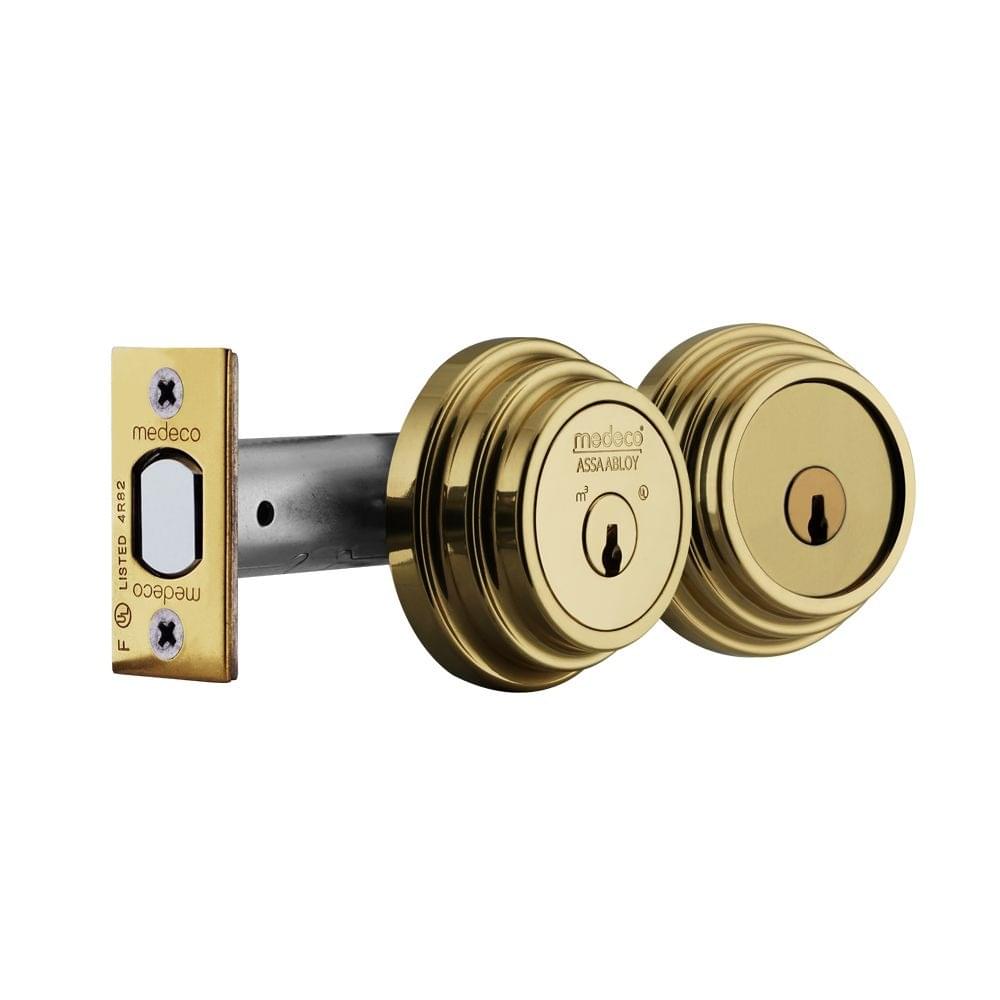 MEDECO 11TR632 Double Maxum Deadbolt (Gold) from The PLC Group