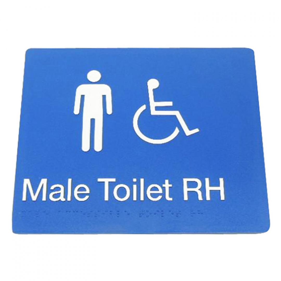 Male toilet accessible RH sign 975-MDT-RH-B from Bradley Australia