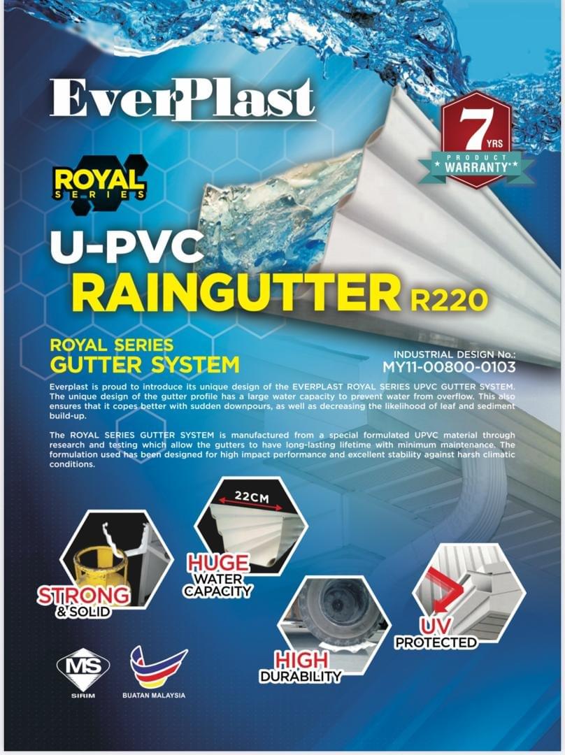 EverPlast UPVC Rain Gutter (Royal Series Gutter System) from Roofseal Metal Roofing and Door Frames