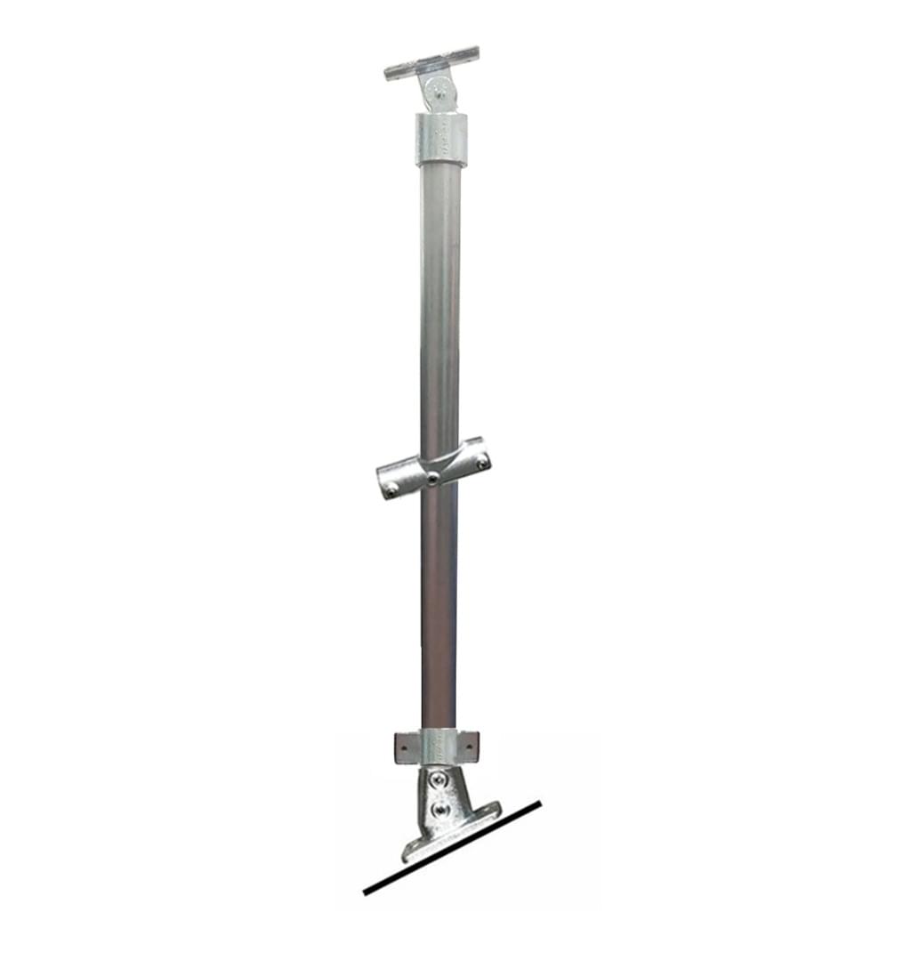 DDA Stanchion 11°-30° w/Mid Rail & Kick Panel - Galvanised Or Yellow from Safety Xpress