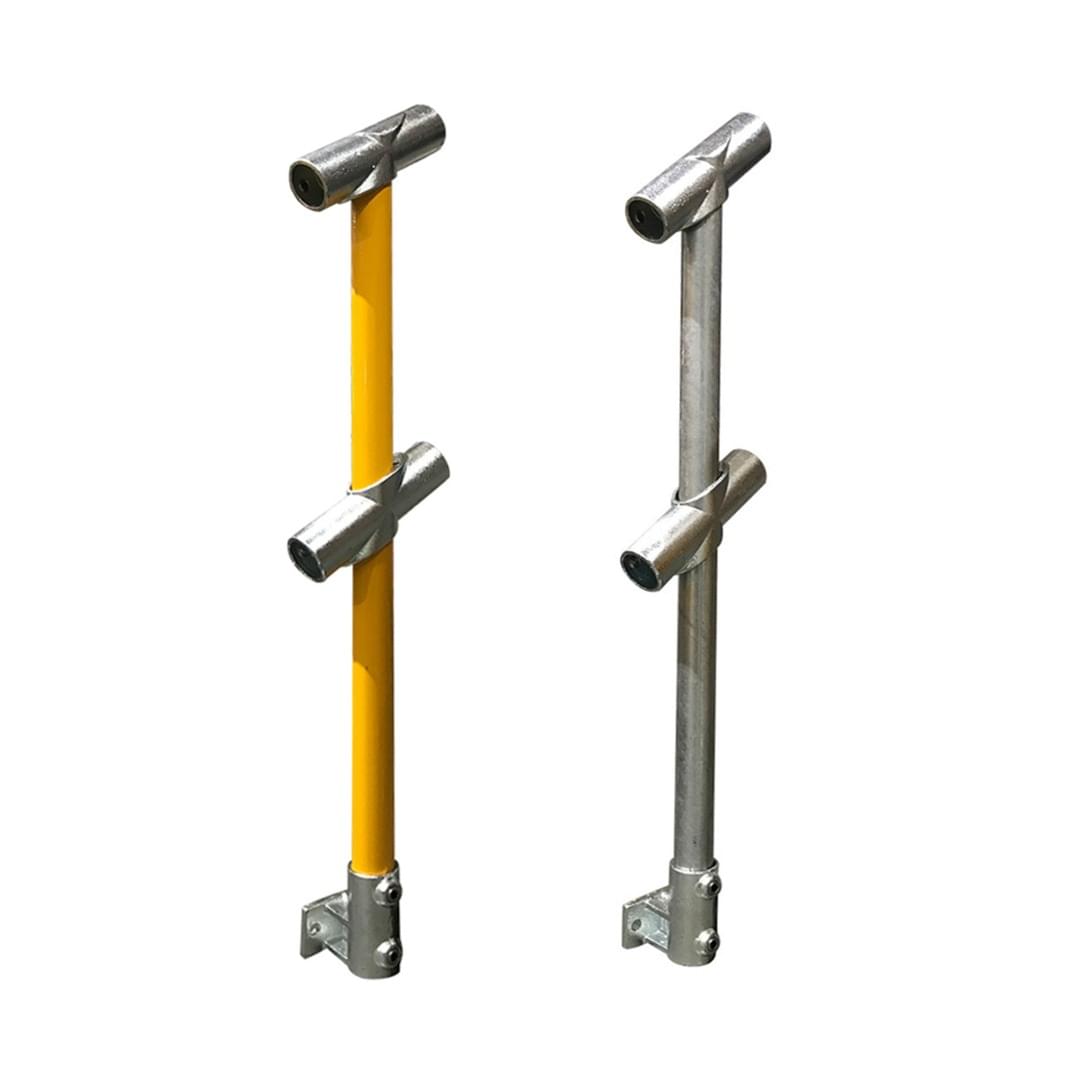 Ezyrail - Through Stanchion w/ Rail Mount 30°-45° - Galvanised Or Yellow from Safety Xpress