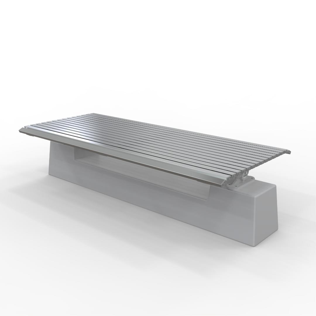London Double Width Bench Plinth Mount + Concrete Plinth from Astra Street Furniture