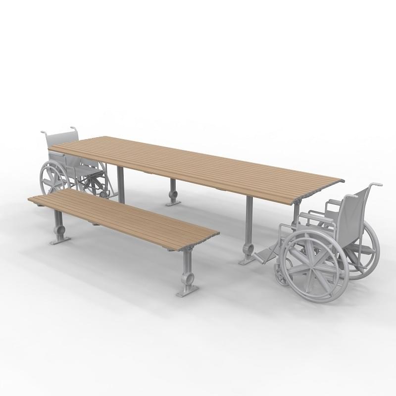 London Wheelchair Accessible Setting with Benches (Base Plate) - Double End Accessible from Astra Street Furniture