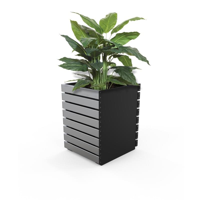 Barcelona Planter - Square (Solid Ends) - Anodised Aluminium from Astra Street Furniture