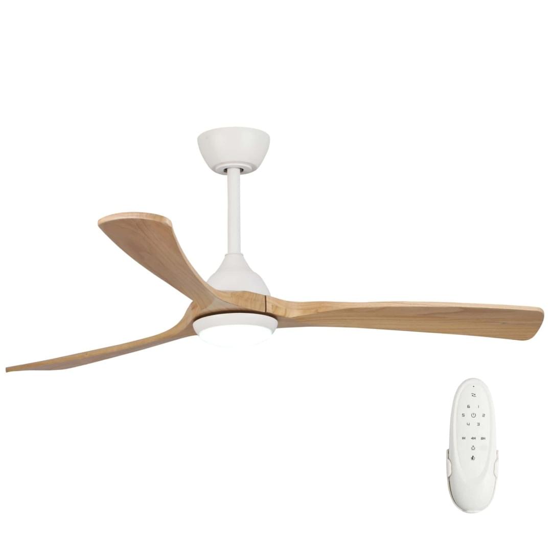 Fanco Sanctuary DC Ceiling Fan with LED Light – White with Natural Blades 52″ from Universal Fans x Fanco