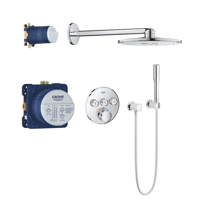 Grohtherm Smartcontrol - Perfect Shower Set With Rainshower Smartactive 310 Cube 34705000 from Grohe