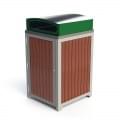 Athens Timber Slat SS Curved Cover - Waste Streams from Astra Street Furniture