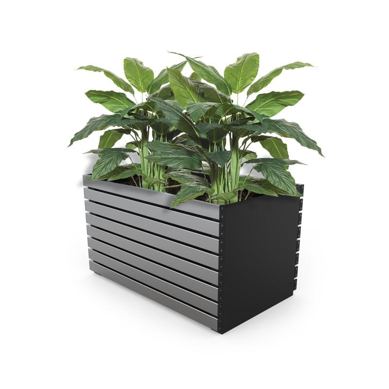 Barcelona Planter - Large Rectangular (Solid Ends) - Anodised Aluminium from Astra Street Furniture