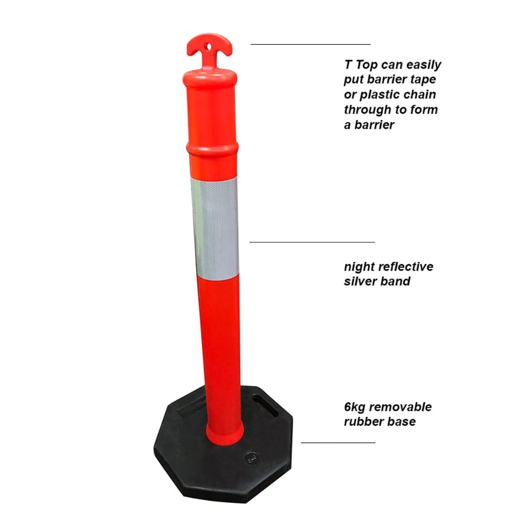 Bollard - T-Top with 6KG Base from Safety Xpress