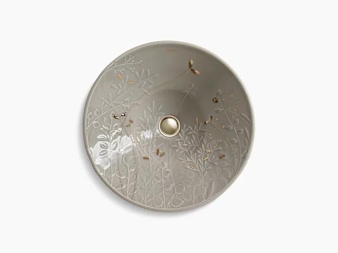Gilded Meadow with Platinum Accents Vessel on Conical Bell - K-45922-DF-K7 from KOHLER