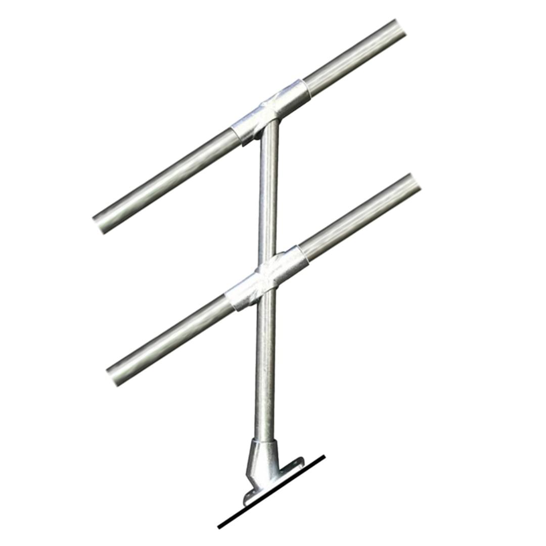 Ezyrail - Through stanchion w/ Base Fixing Plate - 30°- 45° - Galvanised Or Yellow from Safety Xpress