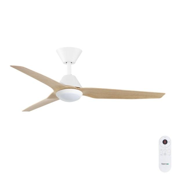 Fanco Infinity-ID DC Ceiling Fan SMART/Remote with Dimmable CCT LED Light – White with Beechwood Blades 48″ from Universal Fans x Fanco