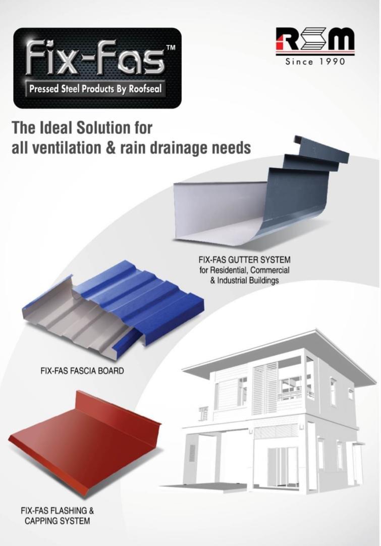 Fix-Fas Gutter System from Roofseal Metal Roofing and Door Frames