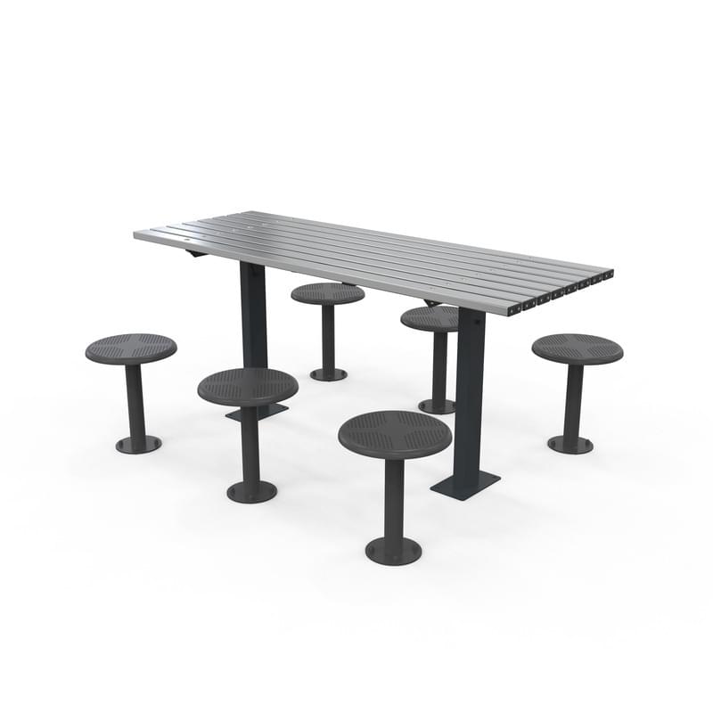 Orbit Setting - Rectangular Table - Anodised Aluminium from Astra Street Furniture