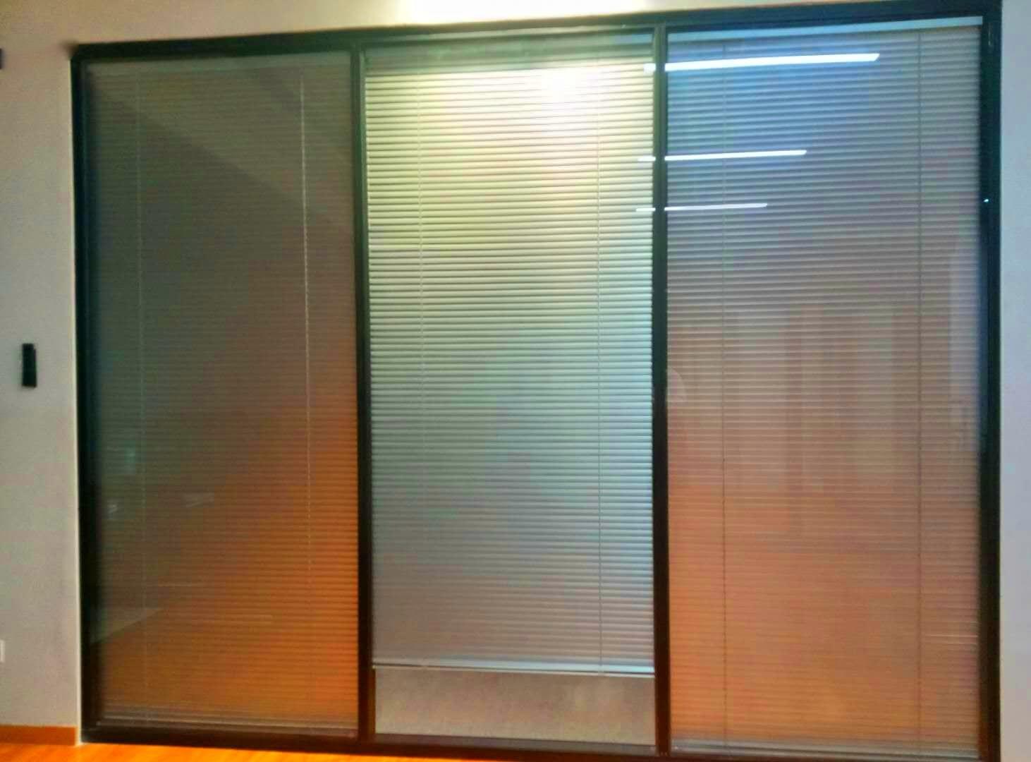 Double Glass Partition with Automatic Blinds from Double Win