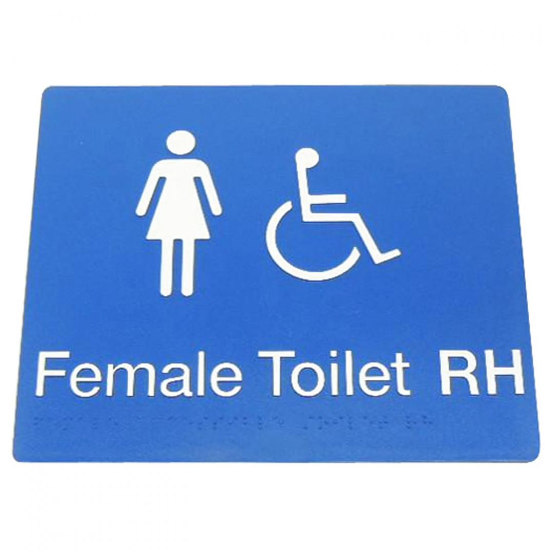 Female toilet accessible RH sign 975-FDT-RH-B from Bradley Australia