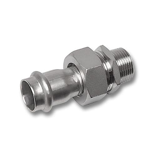 KemPress® Stainless Male BSPT/R Thread Union, Flat Sealing, Stainless Steel Nut - Industry from MM Kembla