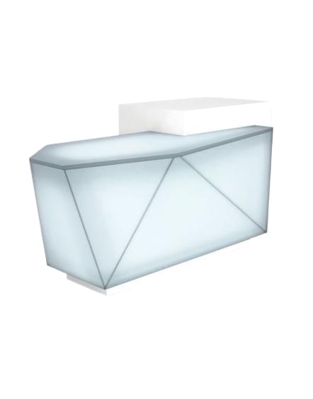 600.19 | 3form Elements Geometric Lightbox Wrapped Reception Desk from Super Star
