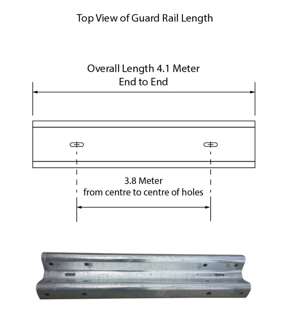 Guard Rail 3.8M Length - Galvanised from Safety Xpress