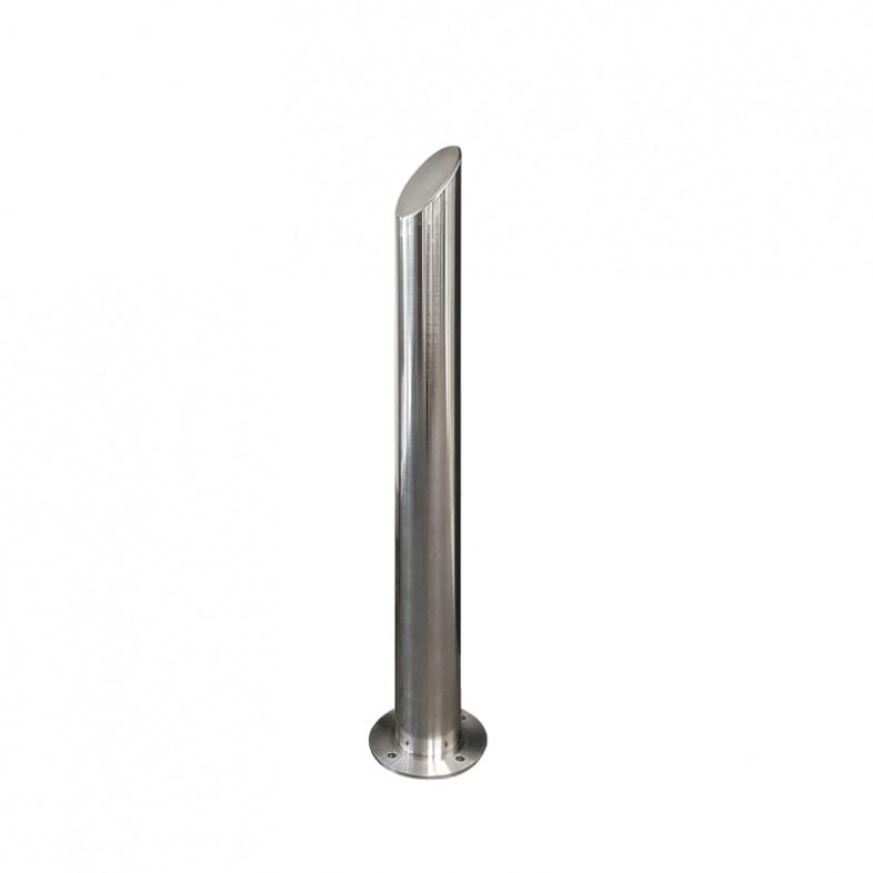 90mm Mitre-Top Stainless Steel Bollards - Base Plate from Astra Street Furniture