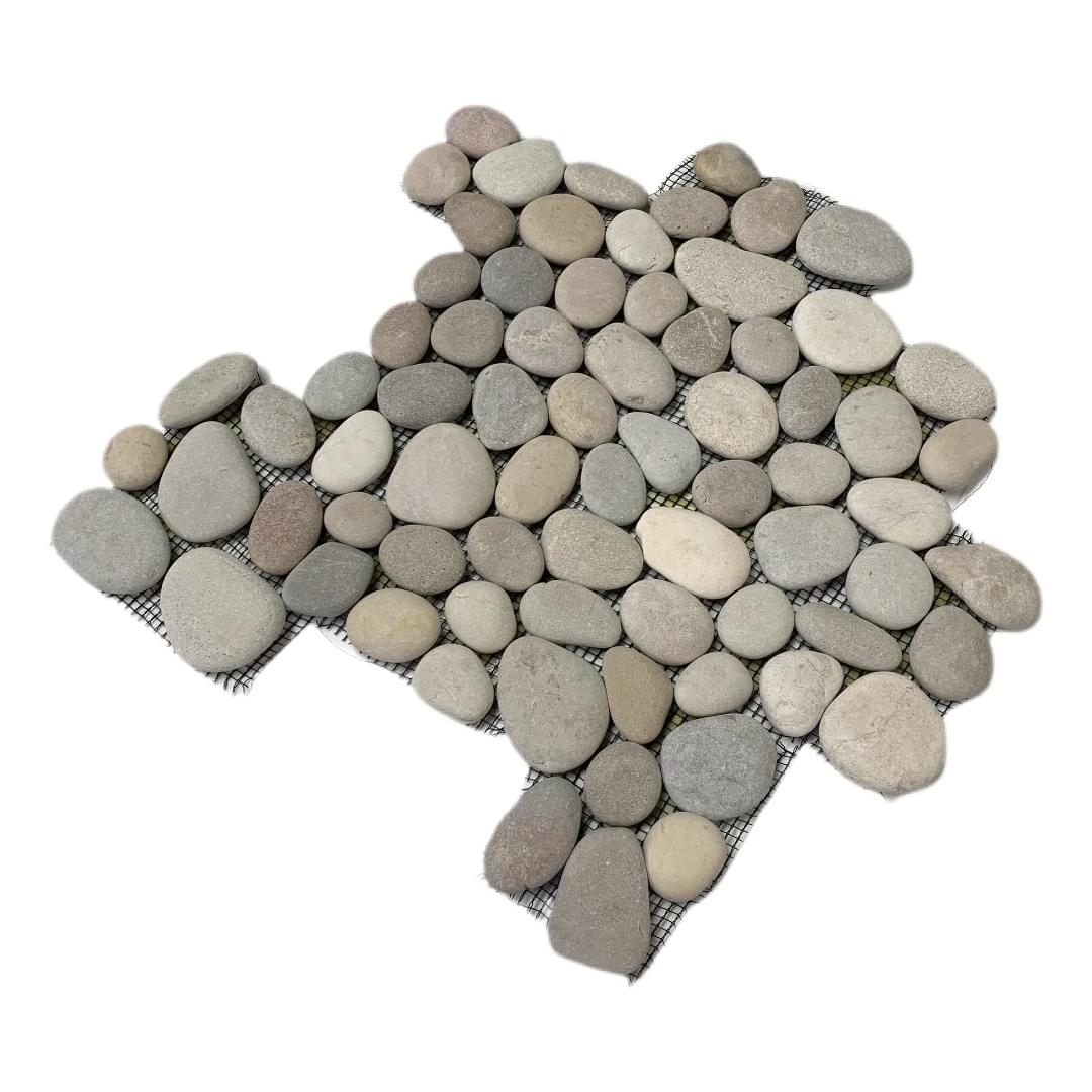 Random Tan Pebble Mosaic from Graystone Tiles & Design Studio