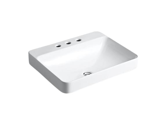 Forefront Rectangular Vessel Lavatory with Faucet Deck with 8
