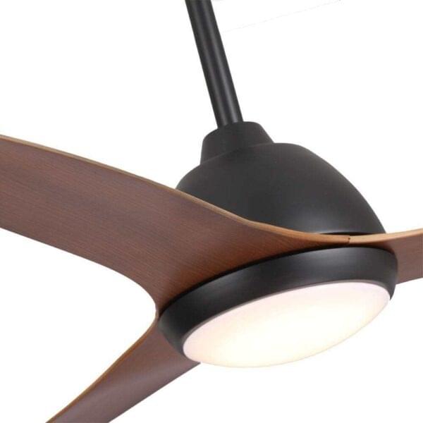 Fanco Breeze AC Ceiling Fan with CCT LED Light and Wall Control – Black and Koa 52″ from Universal Fans x Fanco
