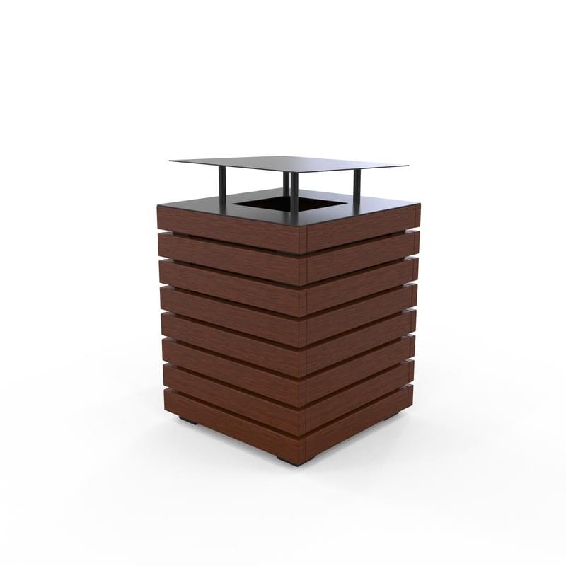 Barcelona Bin - Covered Top - Merbau Hardwood from Astra Street Furniture