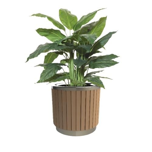London Planter (Short) - Mixed Blonde Hardwood (Stainless Steel) from Astra Street Furniture
