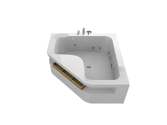 Aleutian 1.5m Triangular Integrated Whirlpool With Faucet - K-20059K-NW-0 from KOHLER