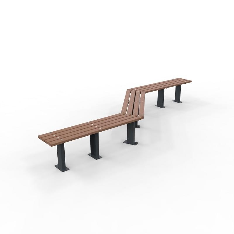 Woodville Zig-Zag Angled Bench - Bolt Down from Astra Street Furniture