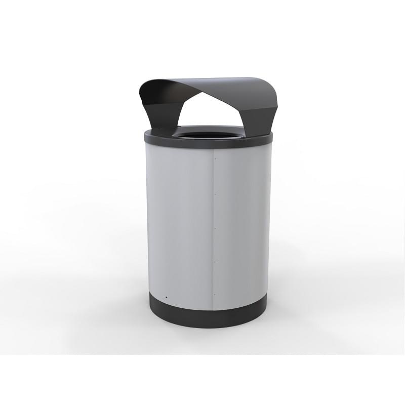 London Bin Covered Top - Steel Sides (Black) from Astra Street Furniture