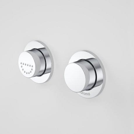 Invisi Series II® Round Dual Flush Raised Care Remote Buttons (Plastic) - 237014C from Caroma