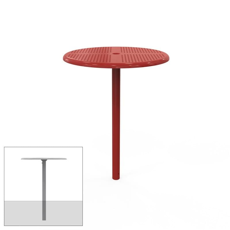 Orbit Table (Flame Gloss) - In-Ground from Astra Street Furniture