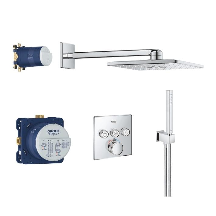Grohtherm Smartcontrol - Perfect Shower Set With Rainshower Smartactive 310 Cube 34804000 from Grohe