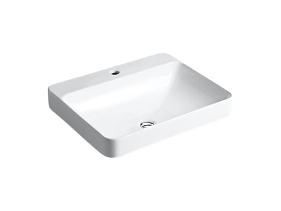 Forefront Rectangular Vessel Lavatory with Faucet Deck with Single Faucet Hole - K-2660X-1-0 from KOHLER