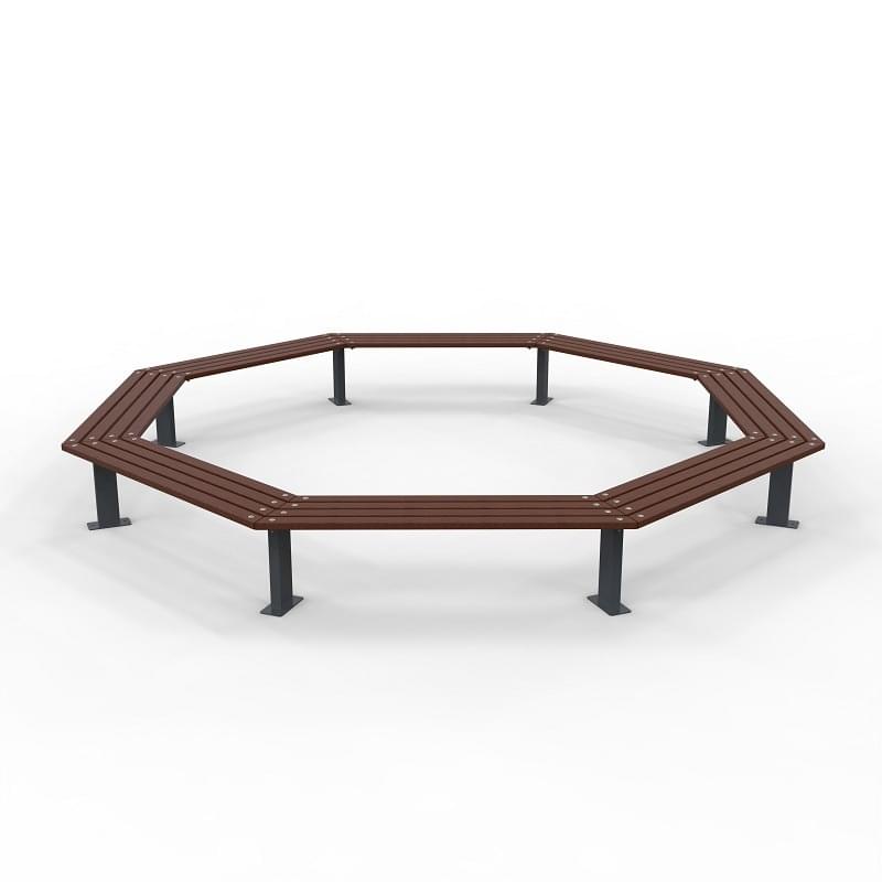 Woodville 360° Angled Bench - Bolt Down from Astra Street Furniture