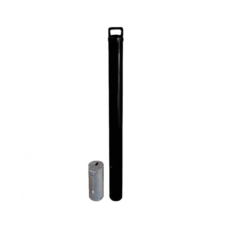 Padlock 90mm In-Ground Removable Bollard - Black from Astra Street Furniture