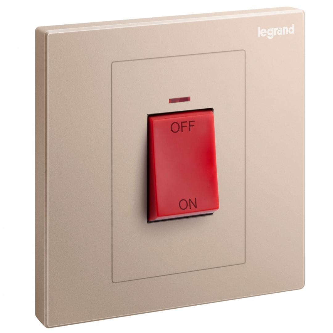 Double pole switch 45 A with amber LED from Legrand