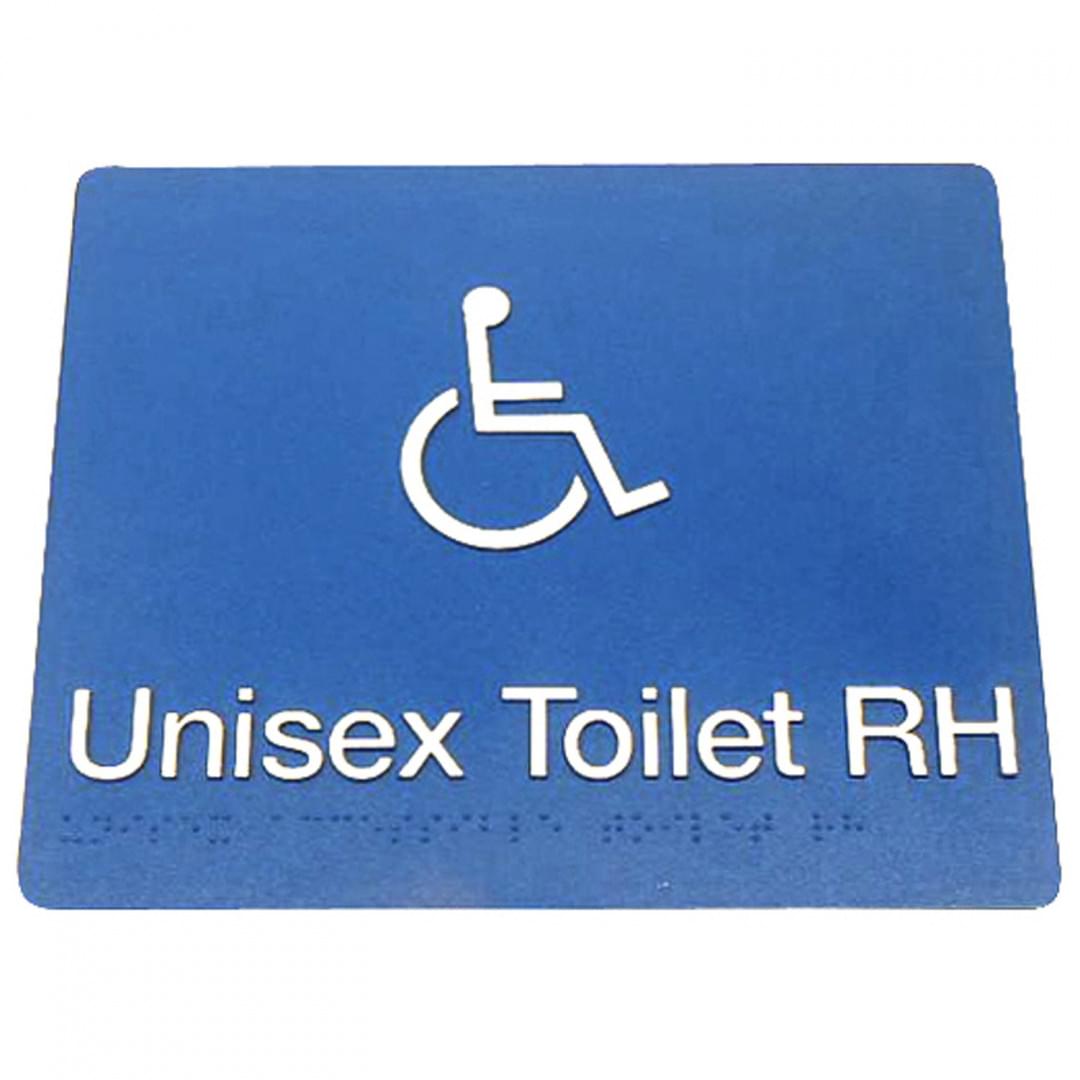 Unisex toilet accessible RH sign 975-DT-RH-B from Bradley Australia