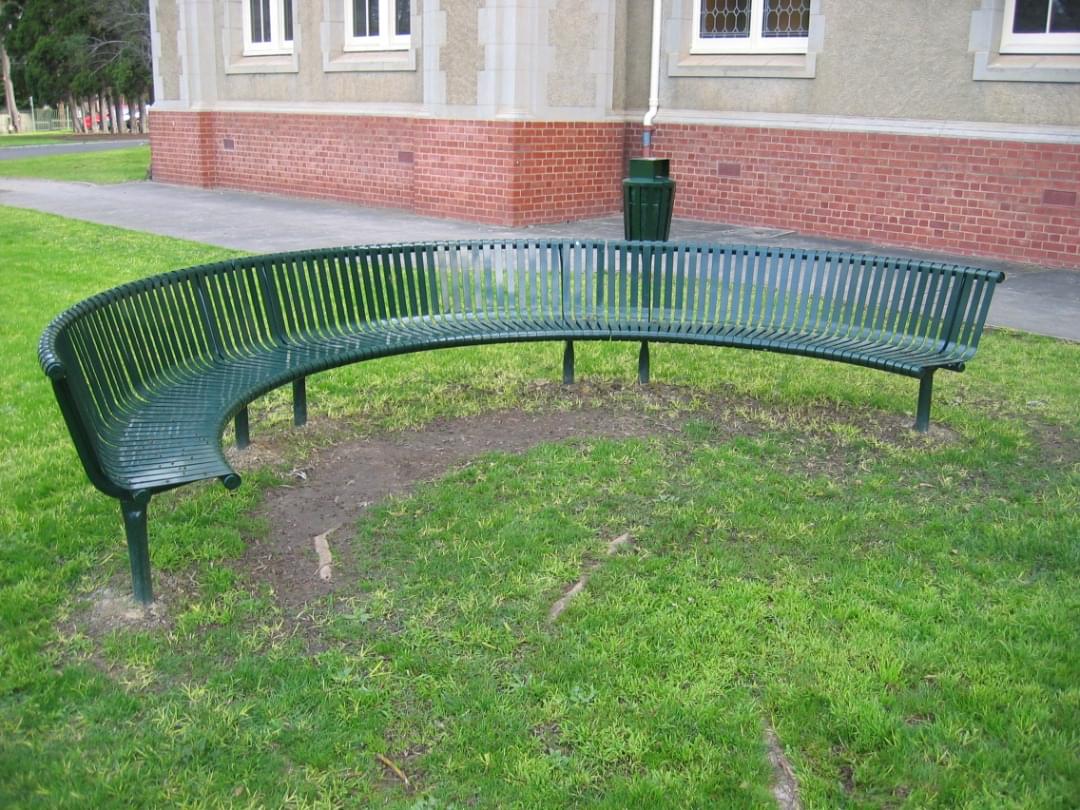 Circular Steel Slat Seat from Commercial Systems Australia