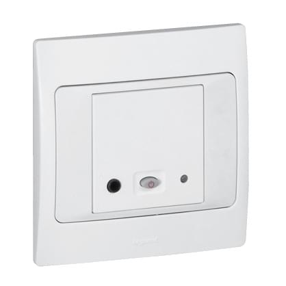 Switches for hotels, downlighter and sound distribution - complete white from Legrand