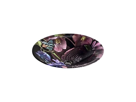 Dutchmaster in Midnight Floral™ on Carillon® Round Wading Pool® Vessel Lavatory - K-30333-DM2-0 from KOHLER