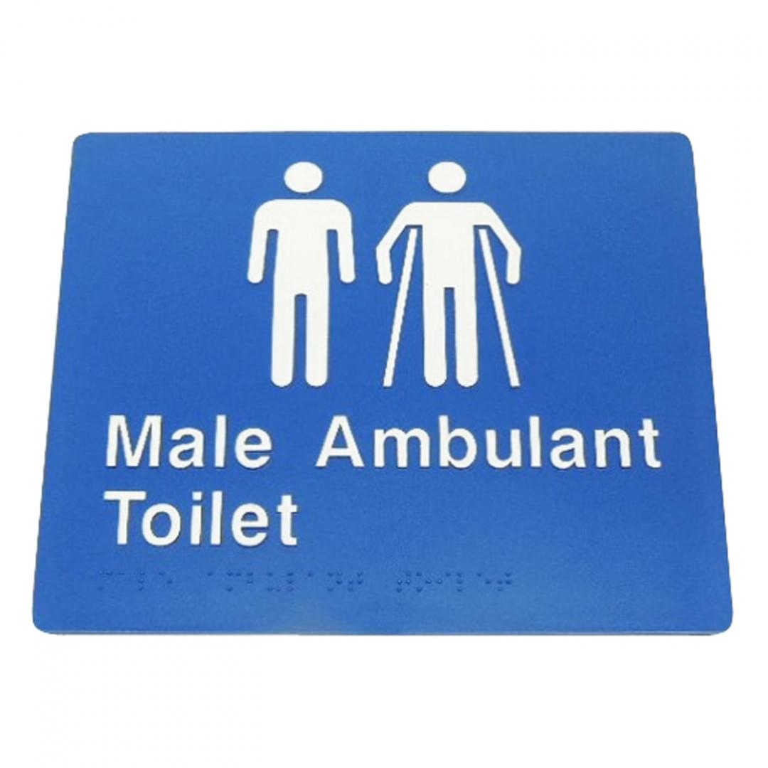 Male ambulant toilet sign 975-M/MAT-B from Bradley Australia