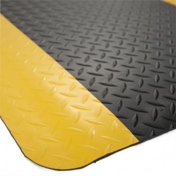 Anti-Fatigue Mat Diamond Plate Sponge 900mm X 1500mm - Black OR Yellow Border from Safety Xpress