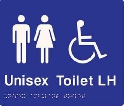ML96222 Unisex Accessible Toilets LH Transfer - Braille